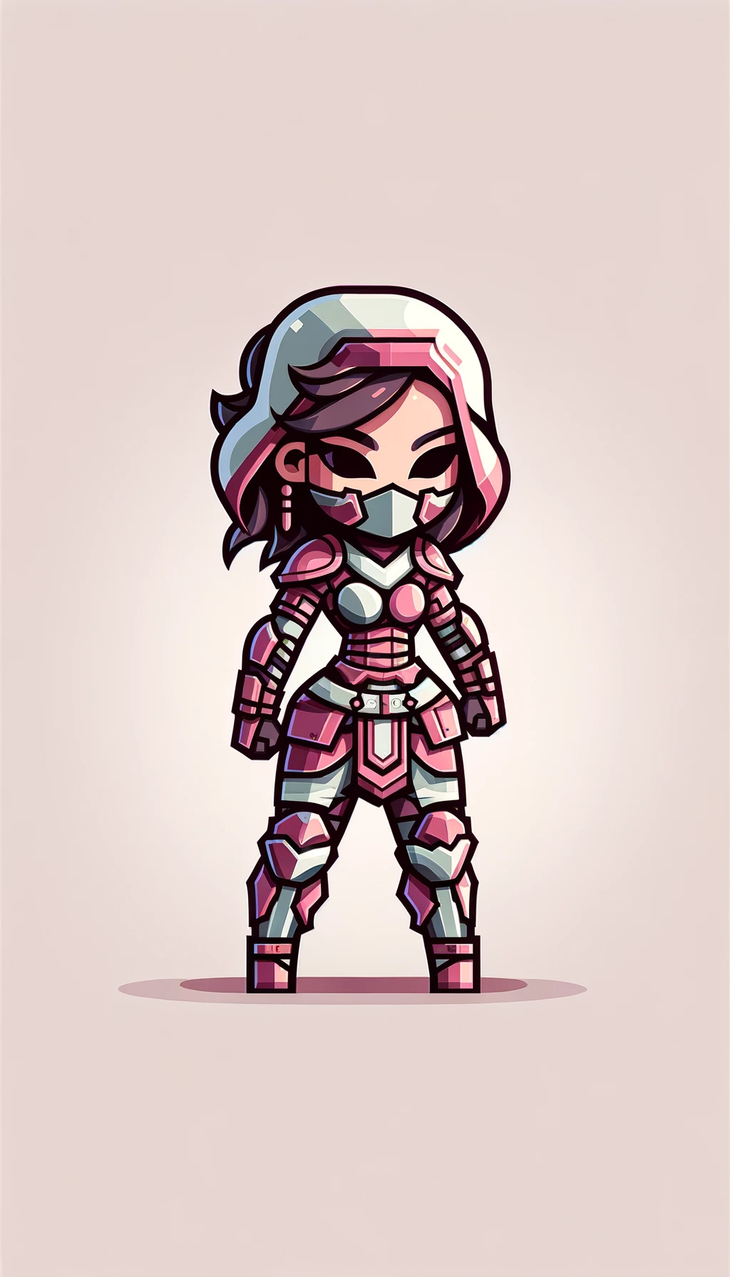 femme en armure rose style guerrier